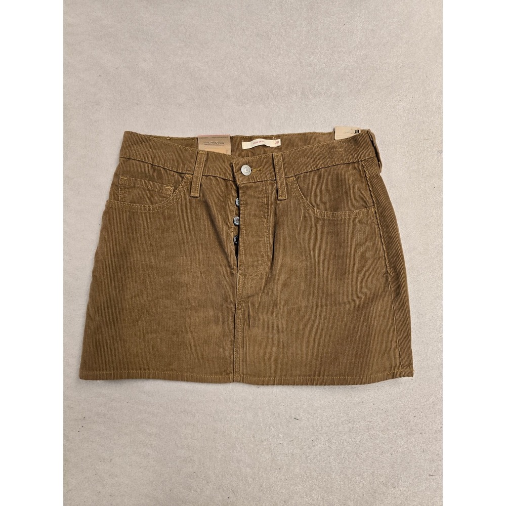 Levis Icon Skirt Brown Corduroy Mini Skirt‎ Womens 28 waist new